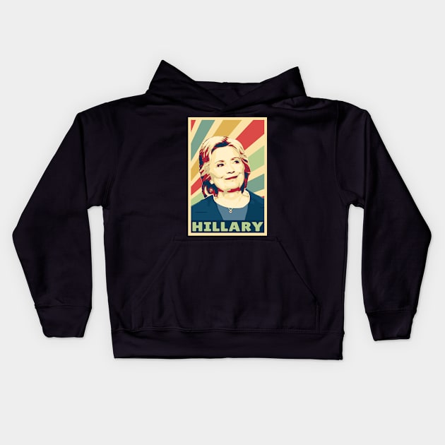 Hillary Clinton Vintage Colors Kids Hoodie by Nerd_art